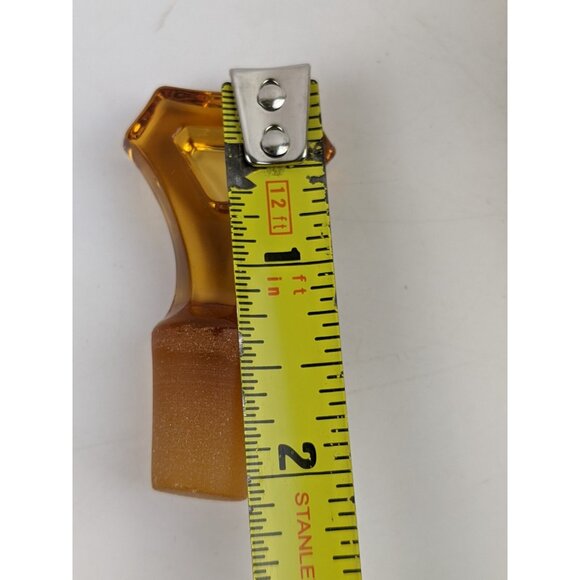 Vintage MCM Amber Gold Glass Perfume Bottle With Stopper, 4" tall - Picture 7 of 12